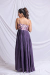 DUSTY PURPLE PLEATED GOWN