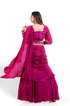 PLUM PURPLE PRE-DRAPE SAREE 2