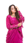 PLUM PURPLE PRE-DRAPE SAREE 2
